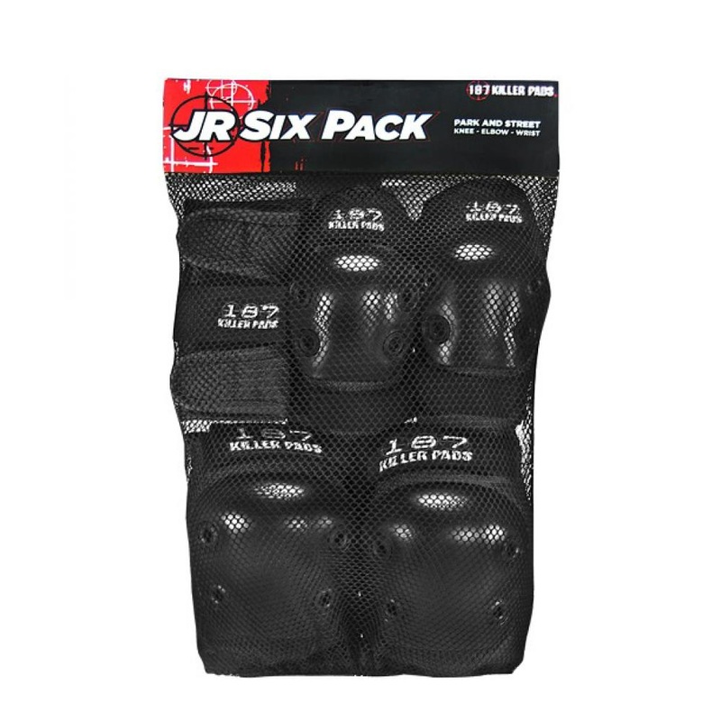 187 Killer Pads Junior Six Pack Set OSFA – Black