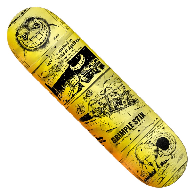 Anti-Hero Grimple Stix Peter Hewitt Sightings Deck Yellow 8.38 x 32.25 WB:14.5