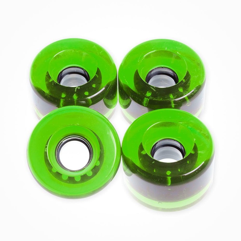Cruiser Longboard Skateboard Wheels – Clear Green 63mm x 80a