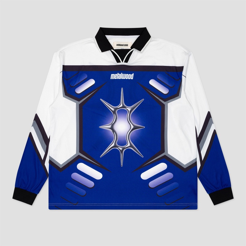 Metalwood X Games Longsleeve Jersey T-Shirt White / Blue / Purple Small