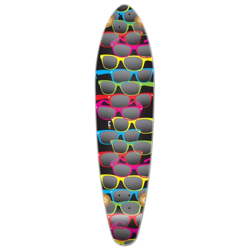 Punked Kicktail Shades Black Longboard Deck Deck
