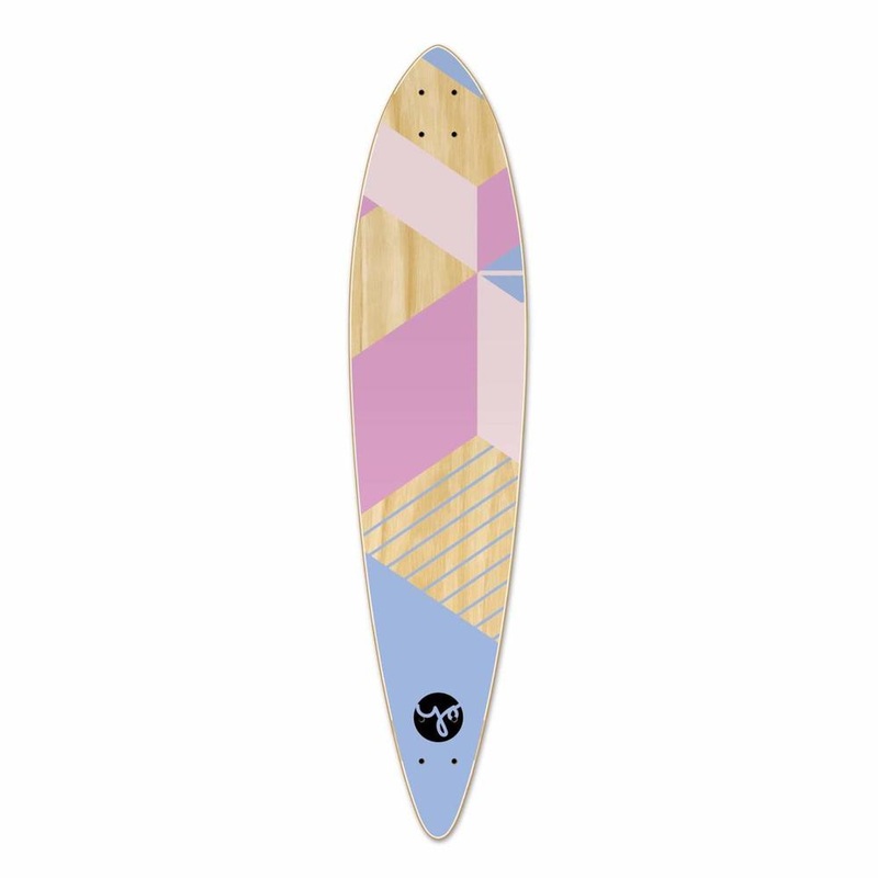 Punked Pintail Longboard Deck – Geometric Series – Purple Deck