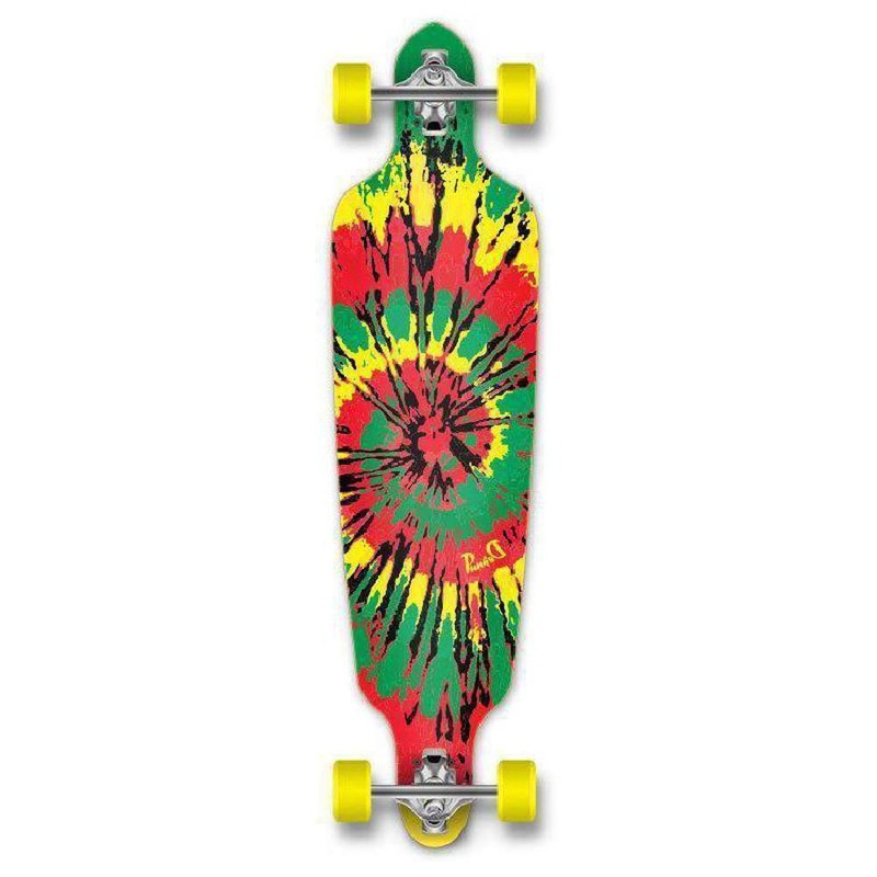 Punked Tiedye Rasta Drop Through 40″ Longboard Complete