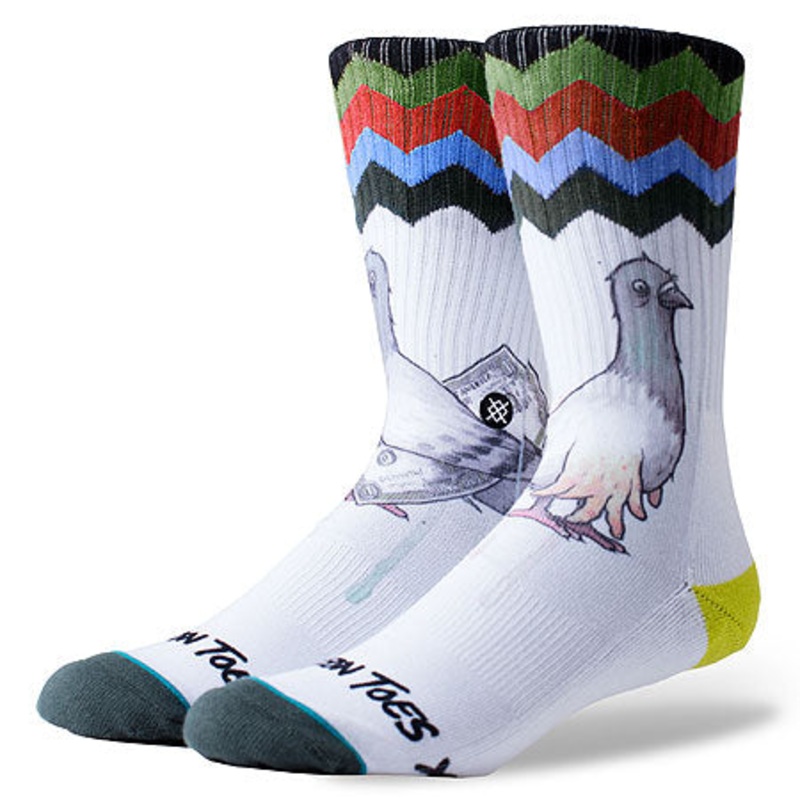 Stance Cashfoot Crew Socks White Large