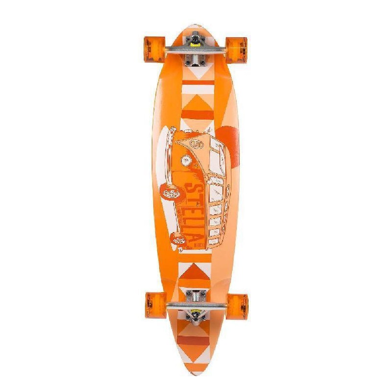 Stella Volkswagon Orange Blunt Nose 42″ Kicktail Cruiser Longboard Complete