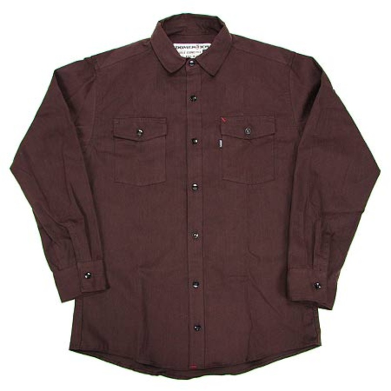 Theories Domestics x Theories Hudson Long Sleeve Button-Up Shirt Brown Extra Large