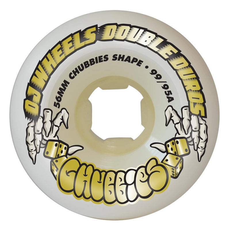 56mm  Double Duro White  Chubbies 99a/95a OJ Wheels