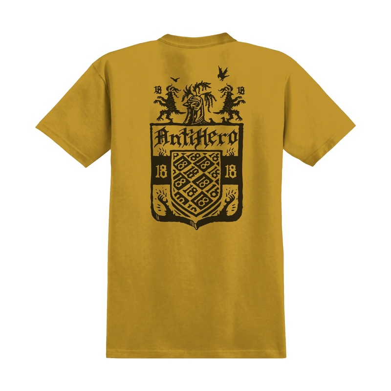 Anti Hero Coat of Arms T-Shirt Mustard Heather M