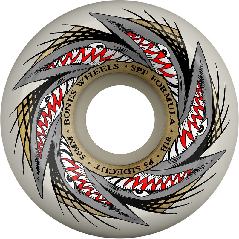 Bones 81b Skatepark Formula P5 Sidecut Skateboard Wheels 56mm White