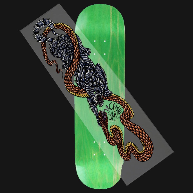 Cal Skate “Dennis McNett- Wolfbat” Clear Griptape 9″