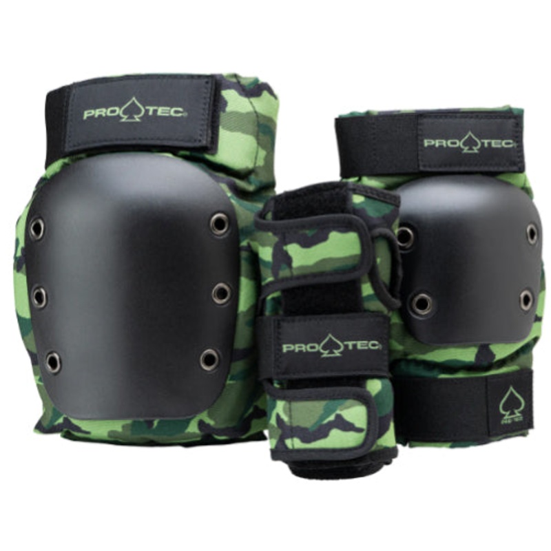 Pro-Tec Jr. Street Open Back Pad Set – Camo Youth SM