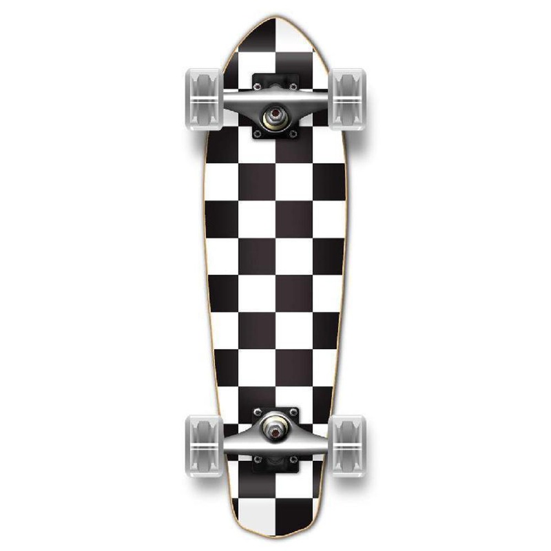 Punked 25″ Checker White Micro Cruiser Complete Complete