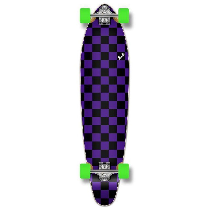 Punked Checkered Purple Kicktail Longboard Complete