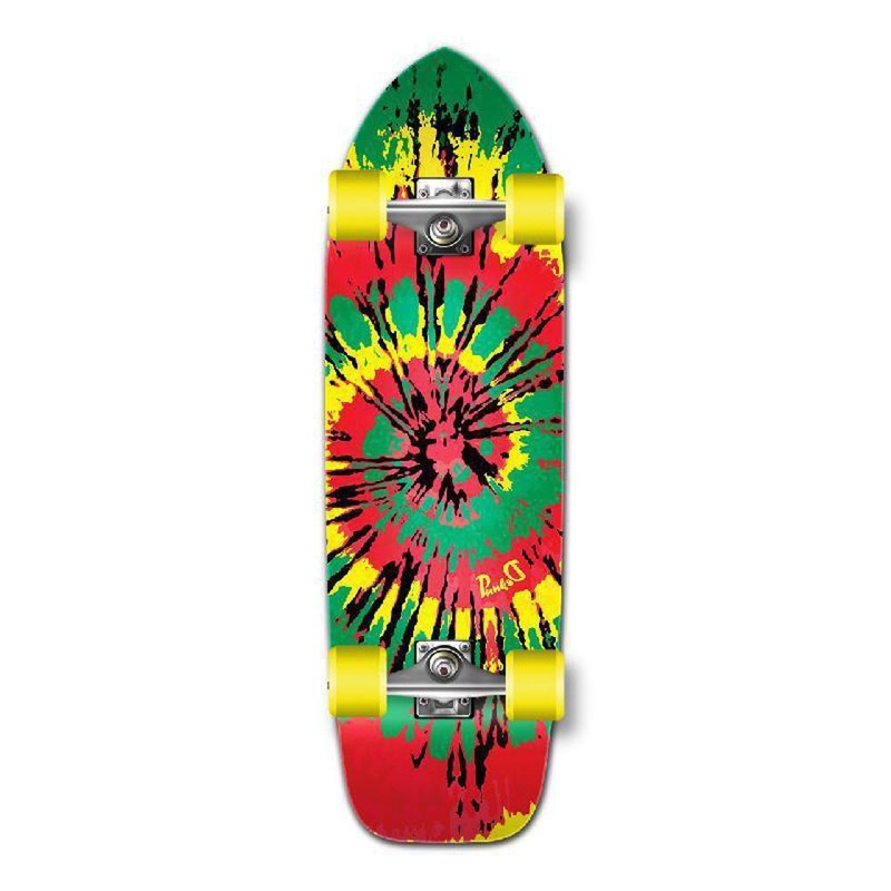 Punked Old School Longboard Complete – Tiedye Rasta Complete