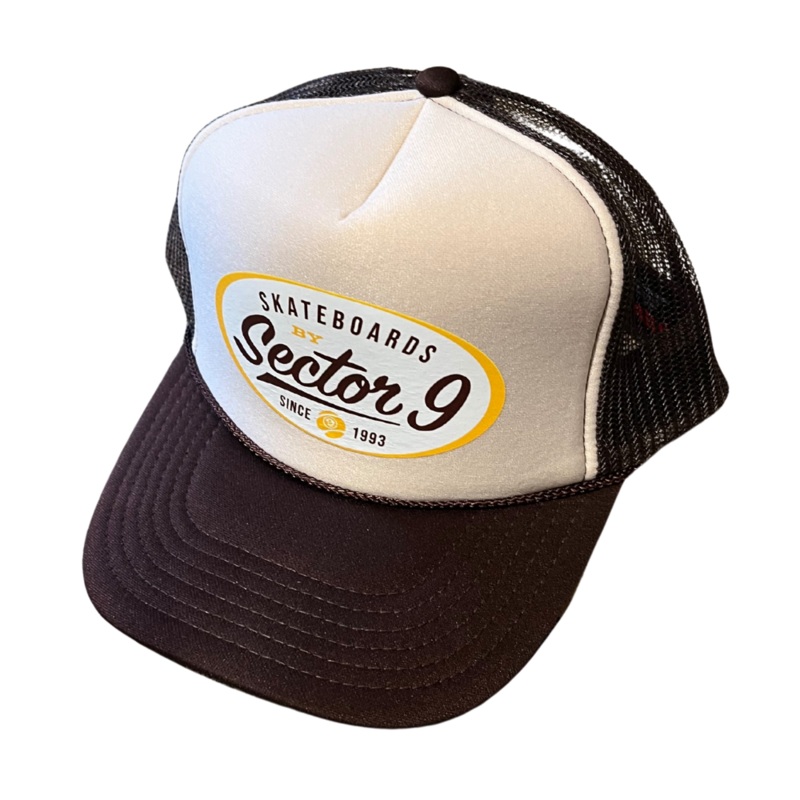 Sector 9 Oval Logo Trucker Snapback Hat Brown/Cream