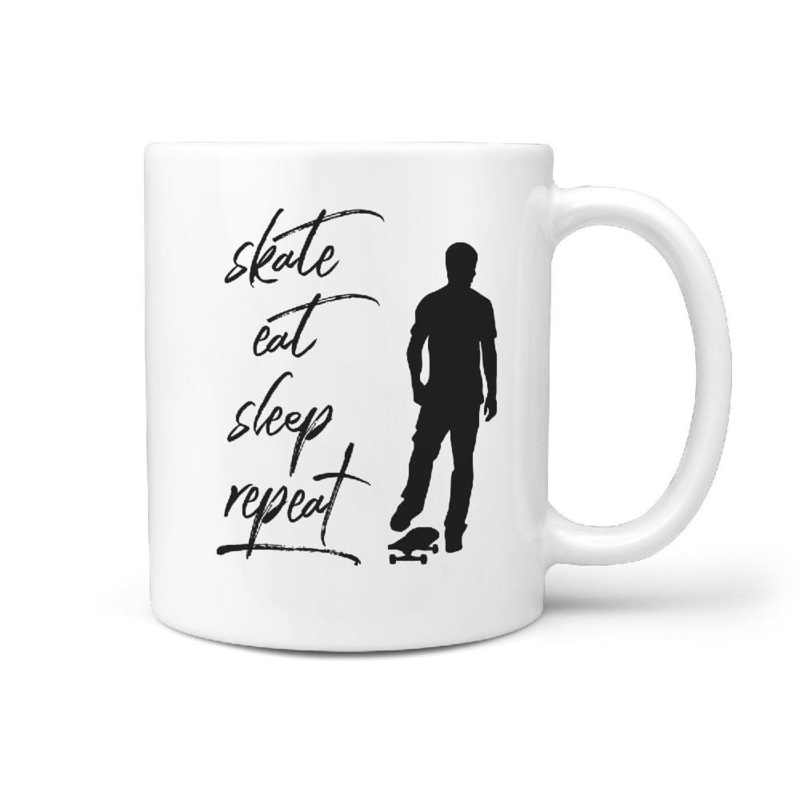 Skate Eat Sleep Repeat – Coffee Mug for Skateboarder Longboarder
