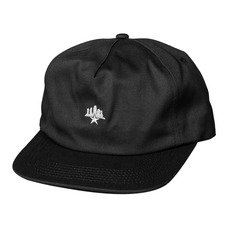 SPoT Embroidered City Star 6 Panel Dad Hat Black