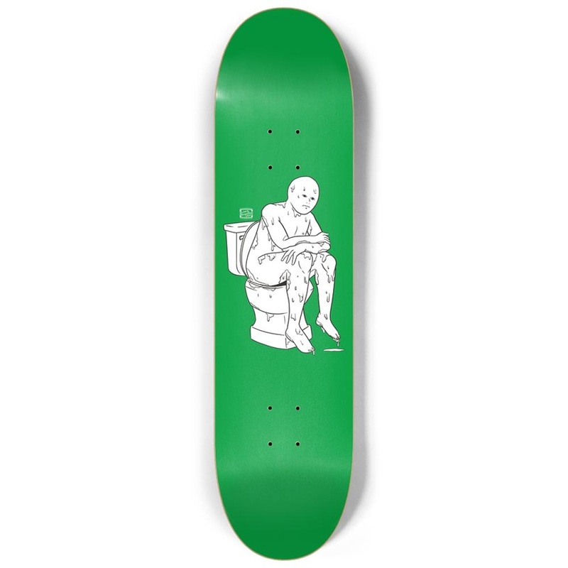 The Thinker Green 8.25″ Custom Skateboard or Wall Art Deck Only No wall hangers