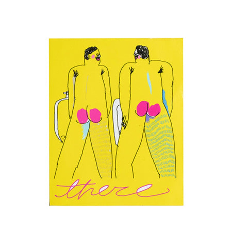 There Urinal Sticker Yellow 5″