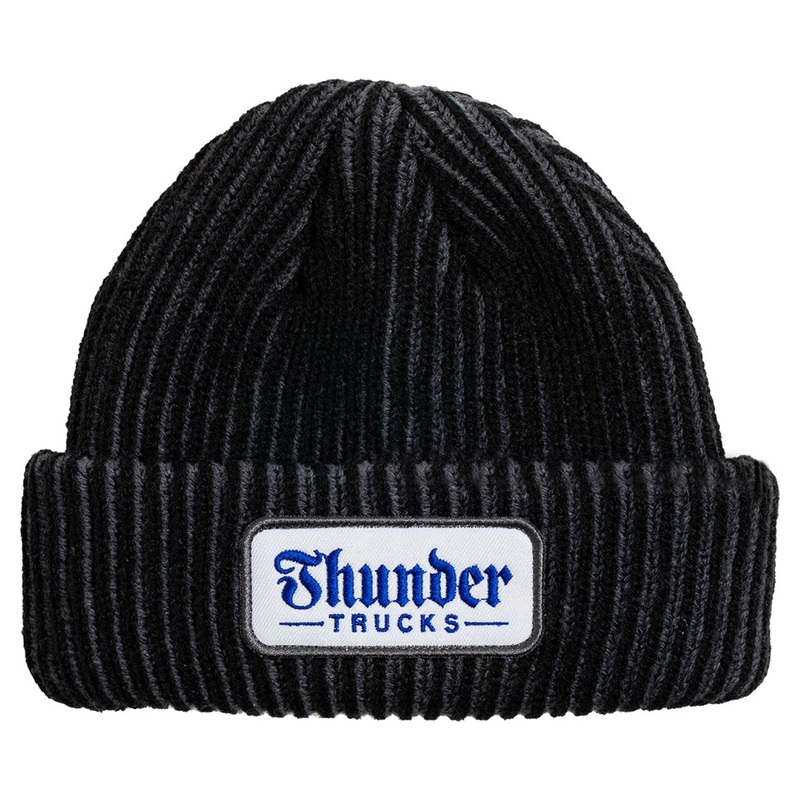 Thunder Script Patch Beanie Black One Size Fits All