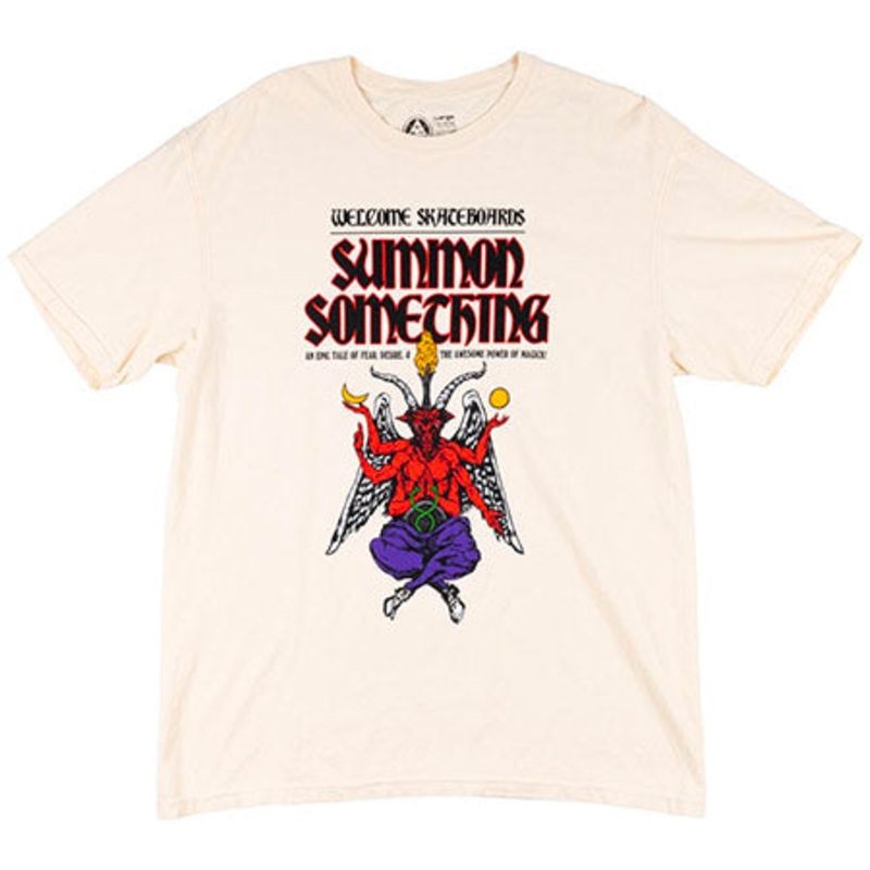 Welcome Skateboards Fantasy Garment Dyed T Shirt Bone Large