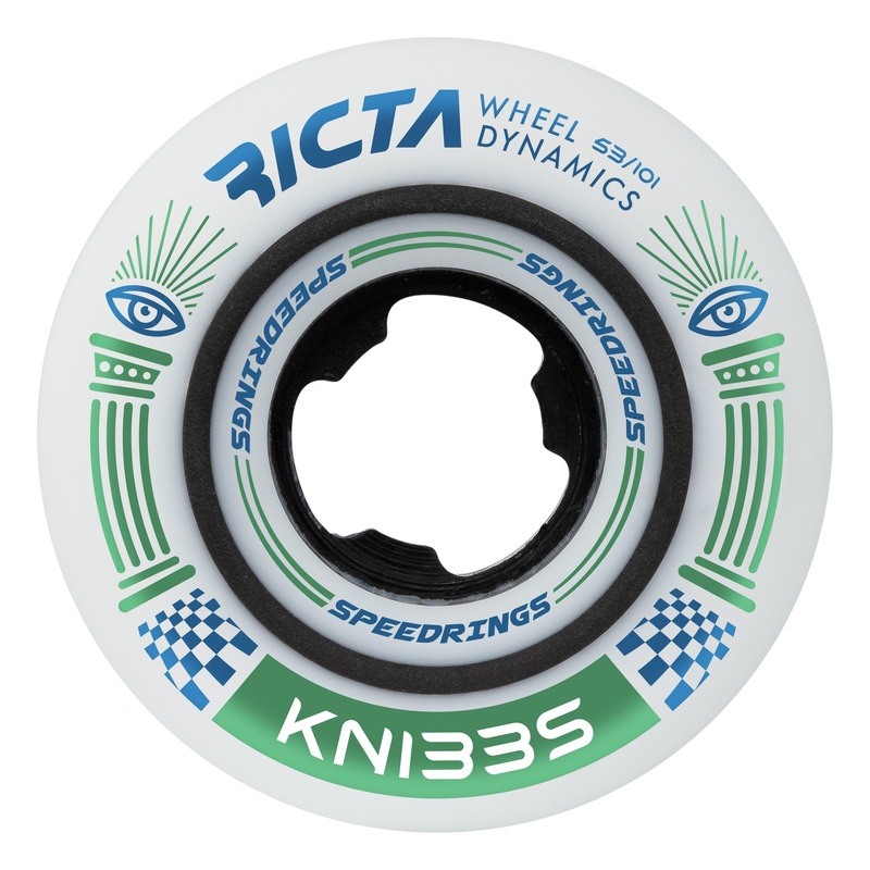 53mm Knibbs Speedrings Wide 101a Ricta Skateboard Wheels White 53mm