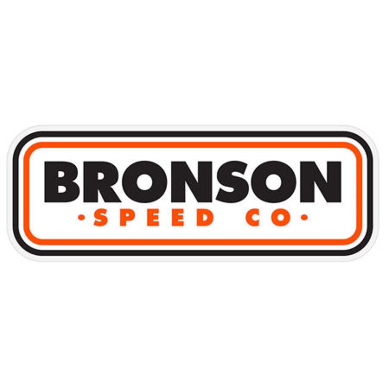 Bronson Speed Co. Patch Clear Sticker White/ Orange/ Black 4.25 x 1.5