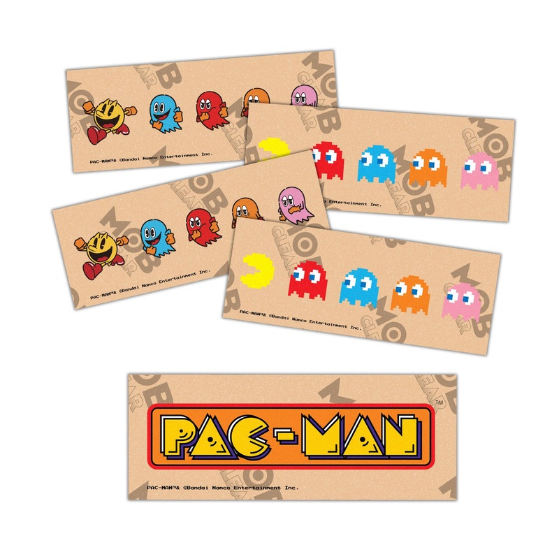 PAC-MAN Grip Strips CLEAR 9in x 3.25in Graphic Mob 5 Pack Old School