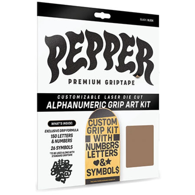 Pepper Alphanumeric Custom Griptape Kit Black One size fits all