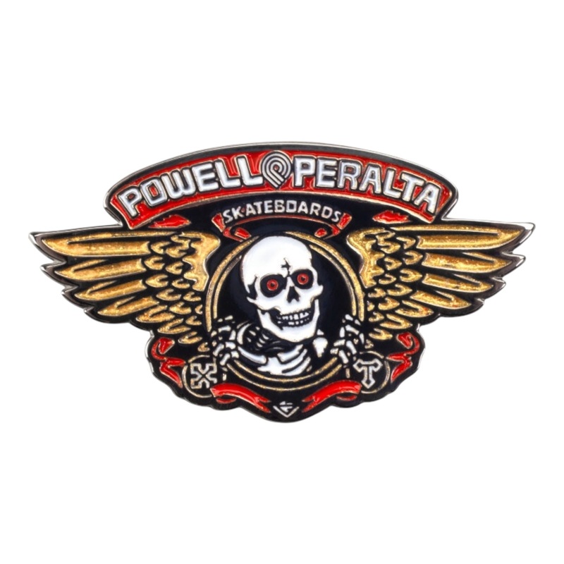 Powell Peralta Winged Ripper Lapel Pin Red / Metallic Gold OS