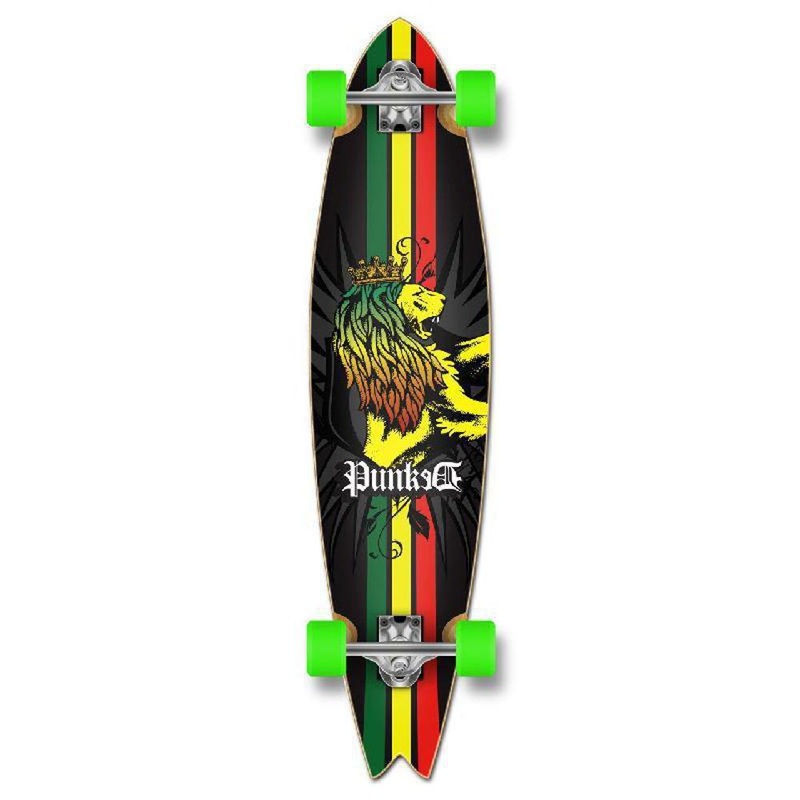 Punked Fishtail Rasta Longboard Complete Complete