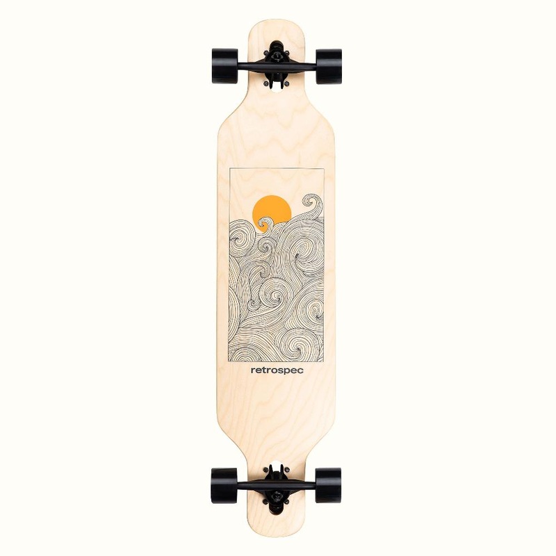 Retrospec Rift Tangerine Wave 41″ Drop Through Longboard Complete