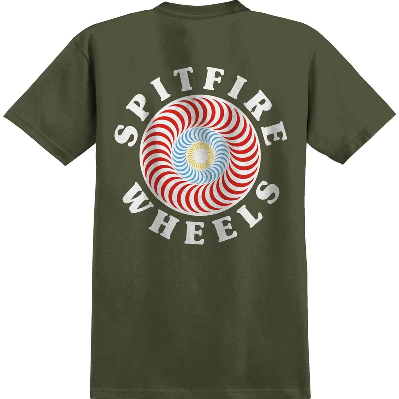 Spitfire OG Classic Fill Short Sleeve T-Shirt Small Olive Green