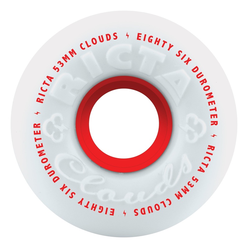 53mm Clouds Red 86a Ricta Skateboard Wheels Red 53mm