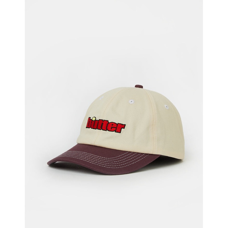 Butter Goods Ace 6 Panel Cap – Natural/Wine