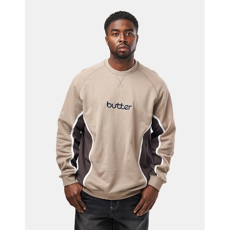 Butter Goods Aspect Crewneck – Fossil/Charcoal