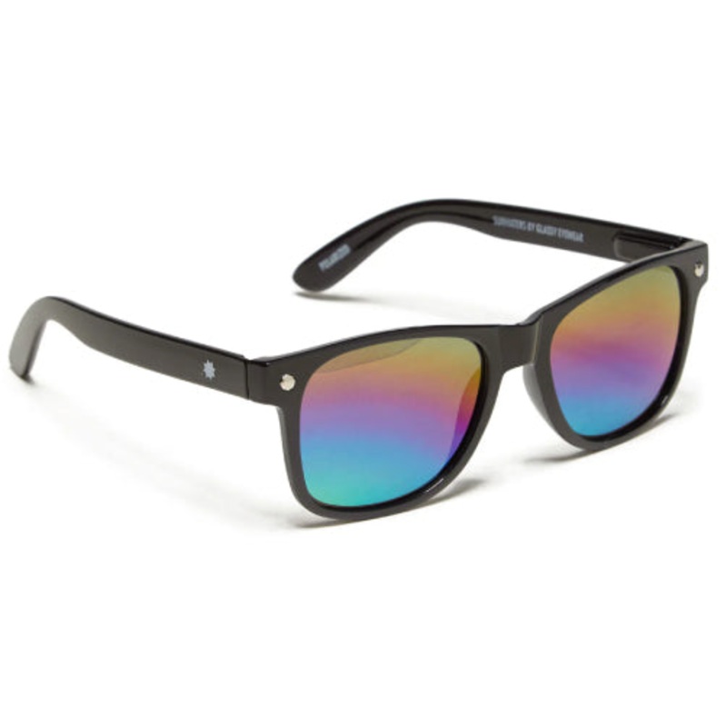 Glassy Leonard Polarized Sunglasses Black/Color Mirror