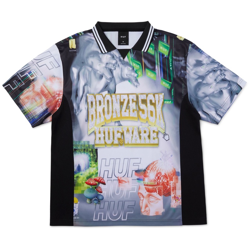 HUF x Bronze Glitched Soccer Jersey Multi M