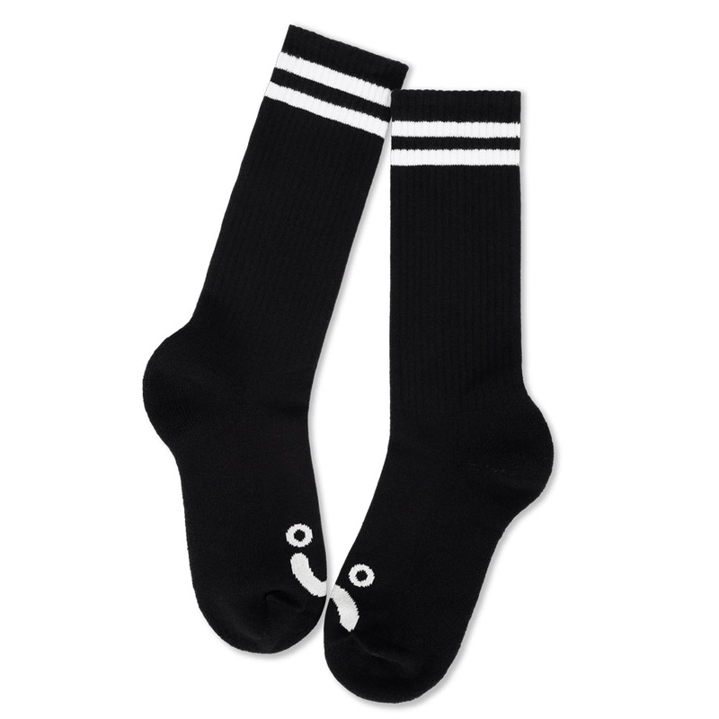 Polar Skateboards Happy Sad Rib Socks Black 7-9