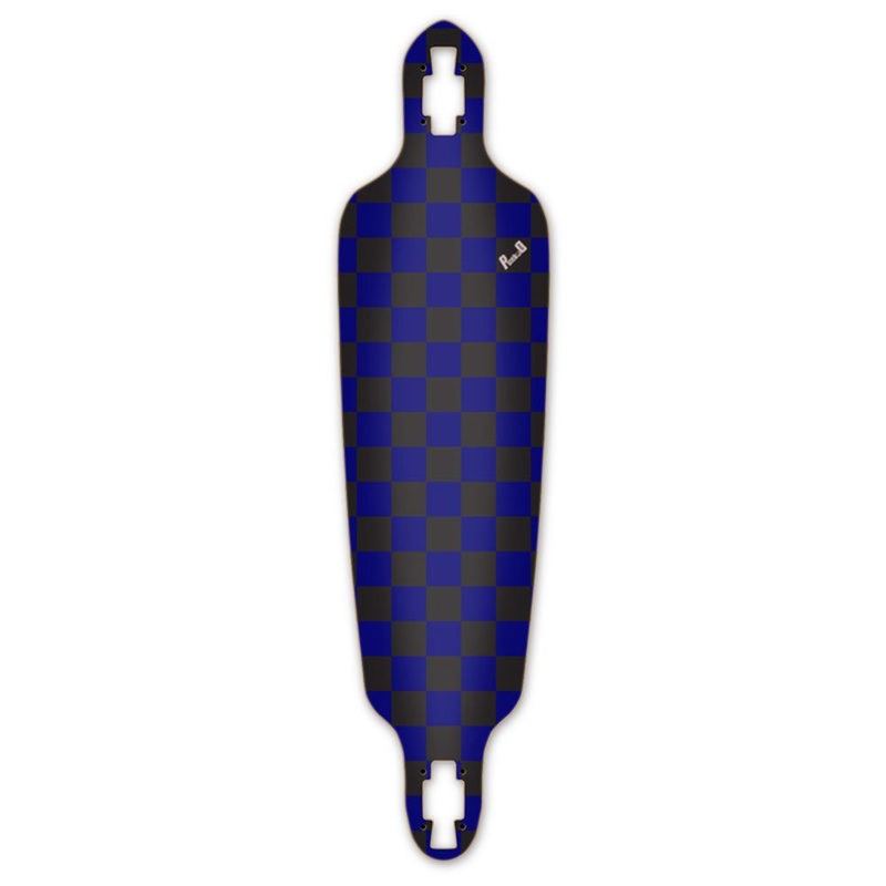 Punked Drop Through Longboard Deck – Checker Blue Deck