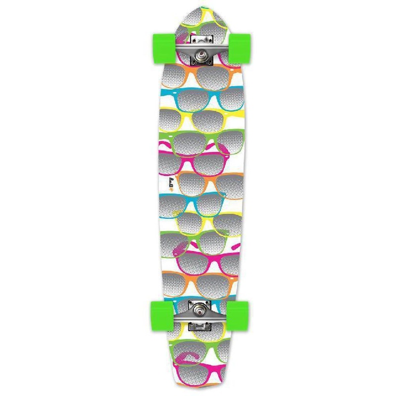 Punked Shades White Slimkick Longboard Complete