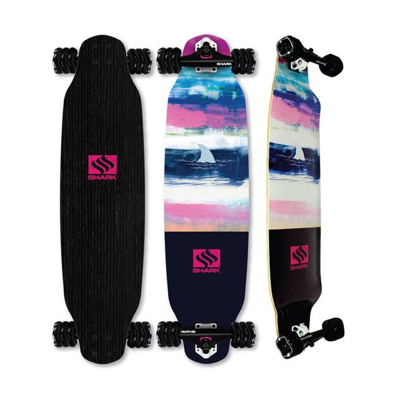 Shark Wheel Paint Stripes 39” Drop Down Longboard Complete