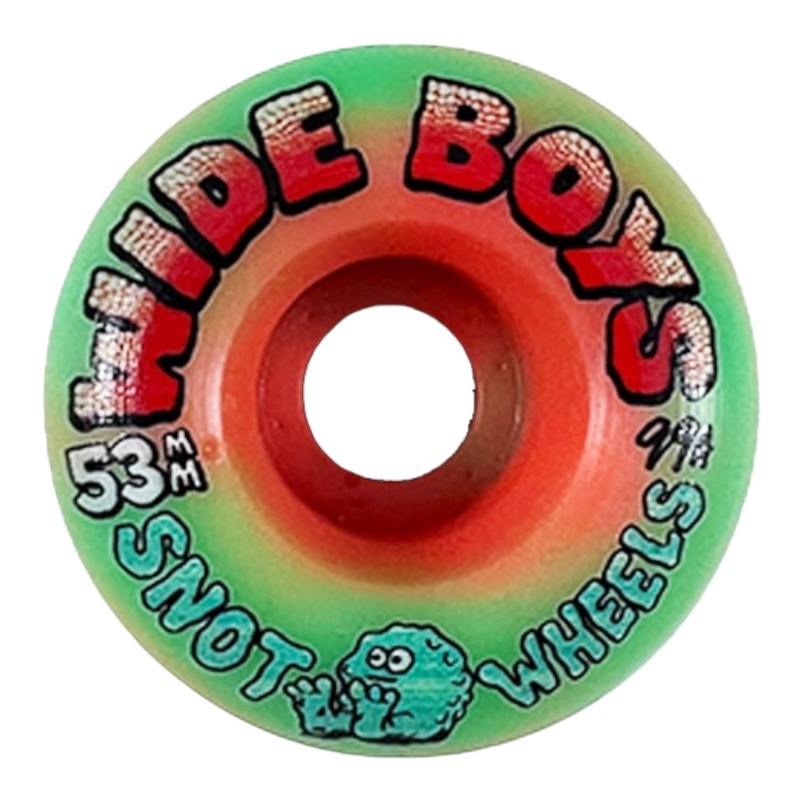 SNOT WIDE BOYS GREEN ORANGE SWIRL 53MM 99A WHEELS 53mm