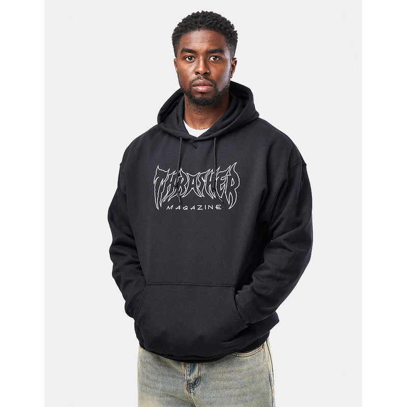 Thrasher Metal Pullover Hoodie – Black