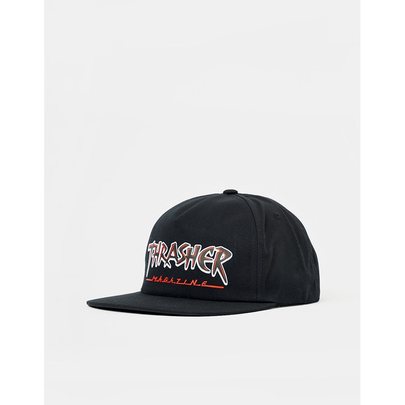 Thrasher Slash Snapback Cap – Black