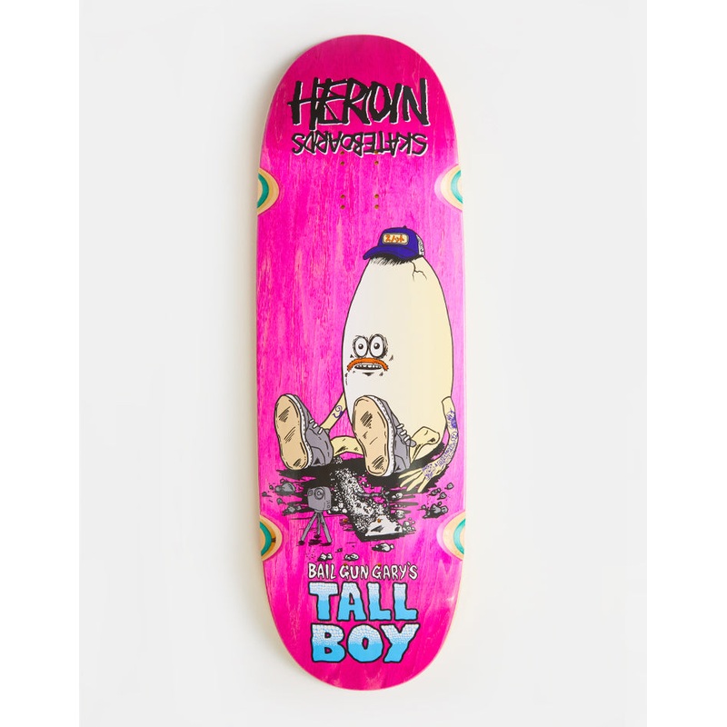 Heroin Bail Gun Garys Tall BoySkateboard Deck – 10.25