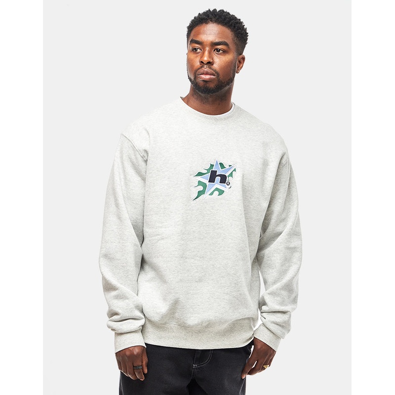 HUF H Bit Crewneck – Ash