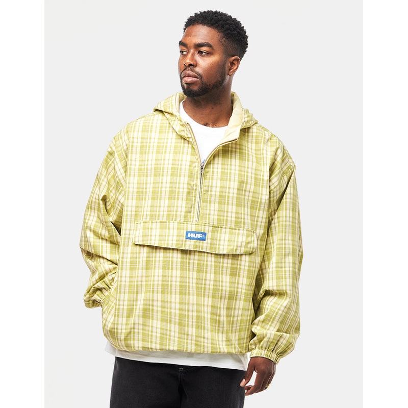 HUF Rivington Plaid Anorak – Tarragon