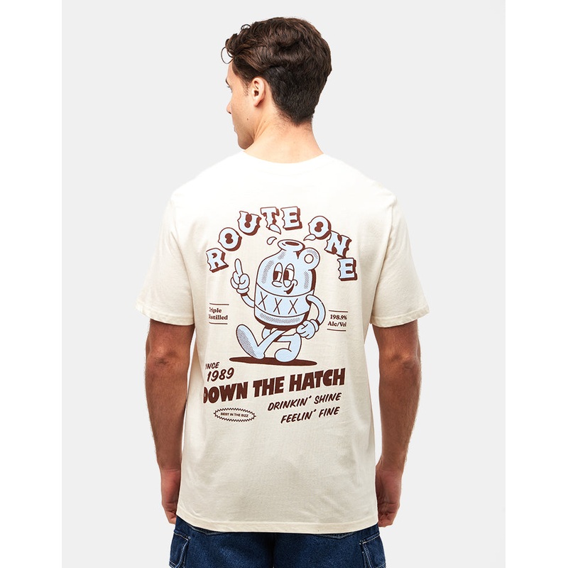 Route One Down The Hatch Organic T-Shirt – Natural Raw