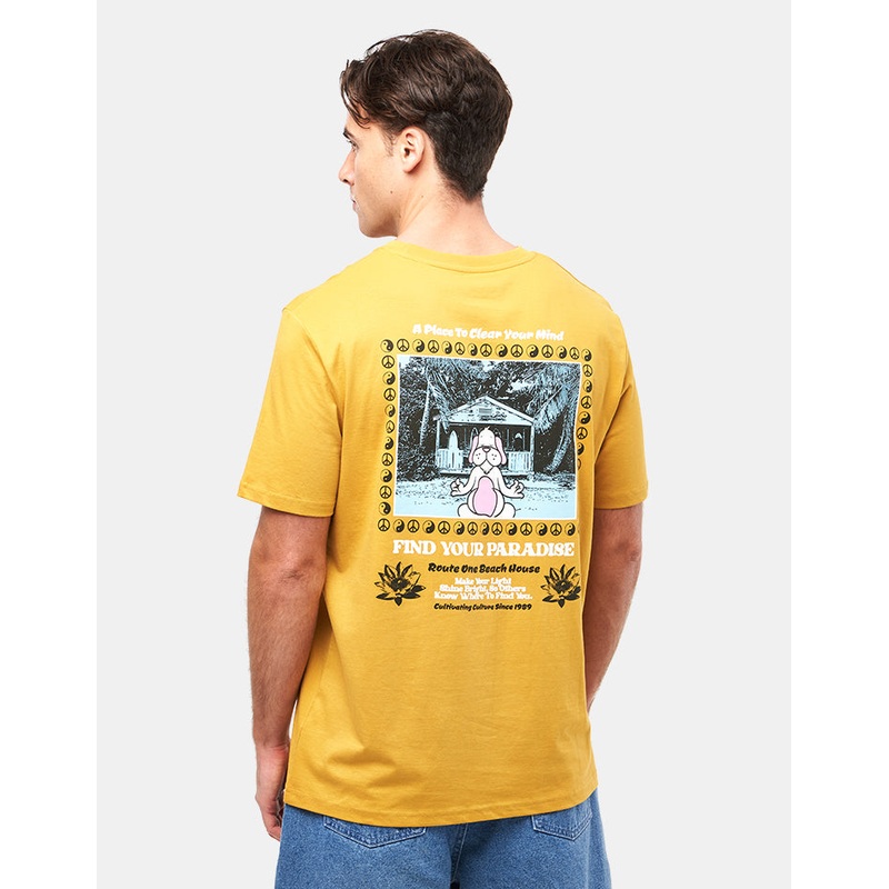 Route One Find Your Paradise Organic T-Shirt – Ochre